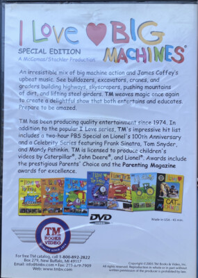 I Love Big Machines TM Books & Video 1995 1999 2005 DVD silly
