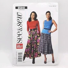 Butterick See & Sew 5840 Misses Easy Long Skirt Sewing Pattern Size XS-XXL Uncut