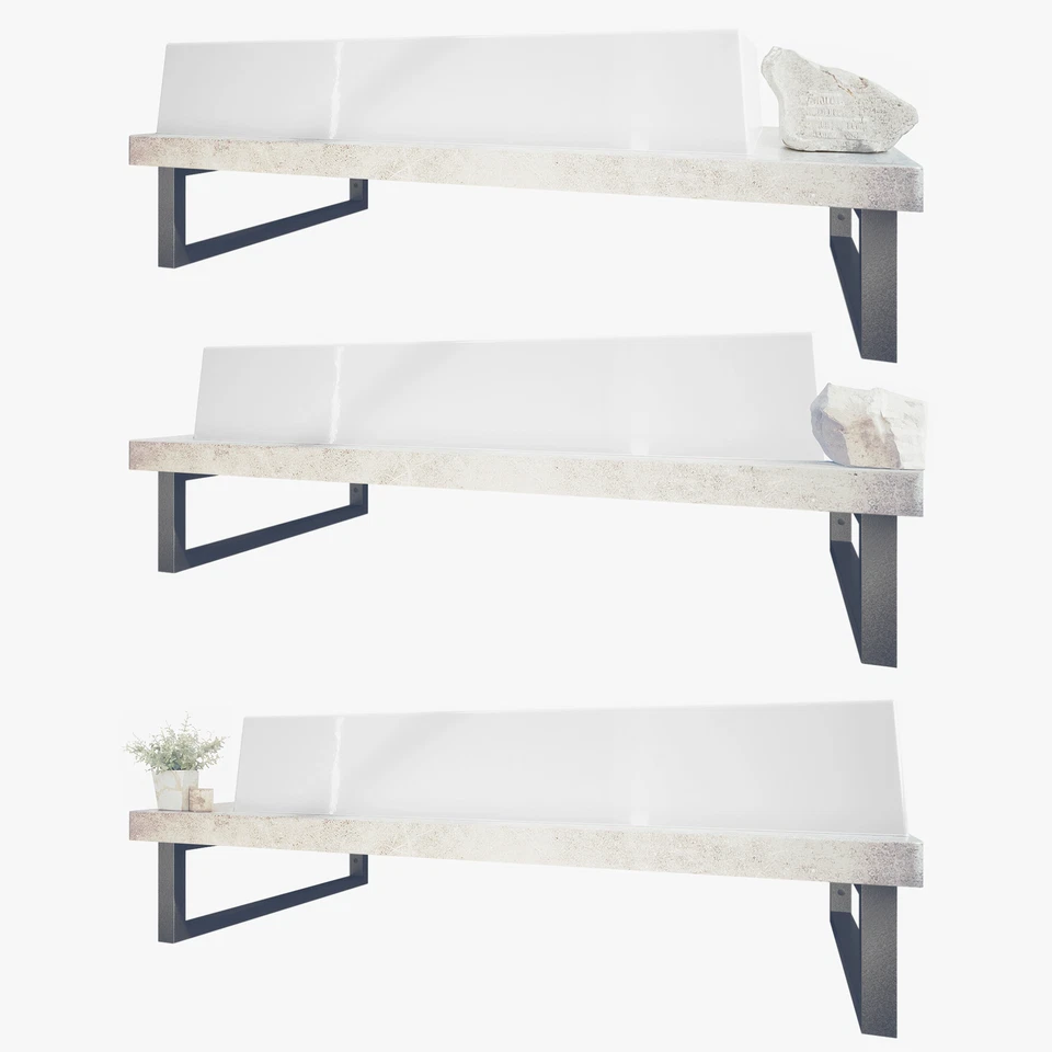 Waschtisch Badmöbel Waschbecken mit Waschtischplatte und Metall-Halterung Nizza - Bild 4 von 4