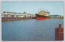 Cargo Ship Unloading Port Of Stockton Stockton California Postcard