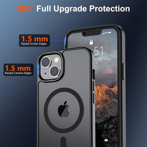 Magnetic iPhone 14 13 Case Compatible with MagSafe 10FT Military Grade Black - Picture 4 of 7