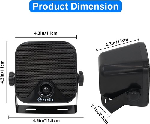 400W Herdio Wall Mount Waterproof & Bluetooth Speakers 6.5"/4"Outdoor Speakers - Picture 6 of 31
