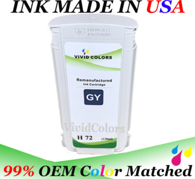 Reman HP 72 Gray Ink cartridge for Designjet T610 T620 T770 T1200 T1300 T2300