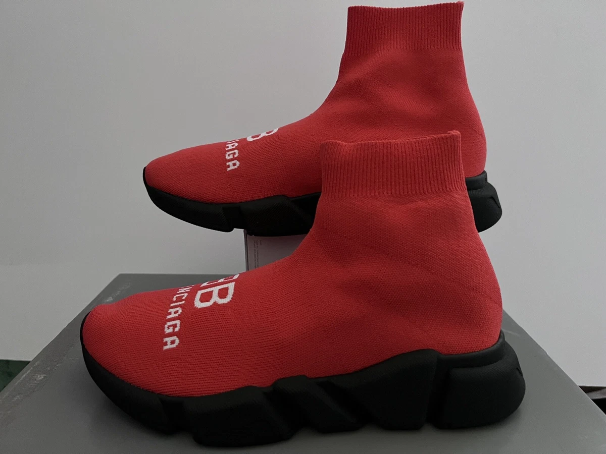 Balenciaga Recycled Speed Trainer Sneaker 'Red Black' Sz 39 / 6