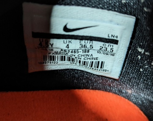 Nike Lebron James XVI 16 Strive GS 4.5Y White Orange Black Gray - Picture 5 of 7