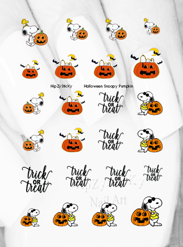 Nail Art HOLIDAY Halloween Cartoon Dog Pumpkins WaterSlide Nail Decal Transfers - Picture 3 of 3