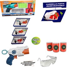 Pistola Spara Dardi con Bersagli Occhiali di Protezione  Proiettili Morbidi 