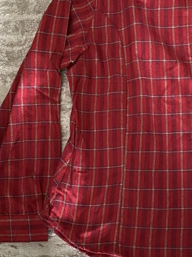 Nwt Columbia Flannel Button Shirt Women's XL Long Sleeve Pocket Plaid Red - 第 10/12 張圖片
