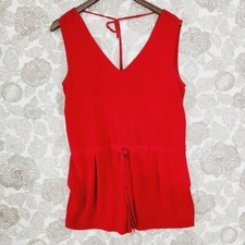 Zara V neck Wrap Sleeveless Red Romper M