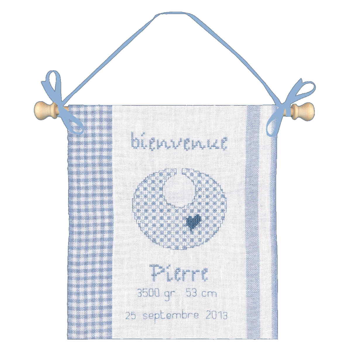 Le Bonheur des Dames counted cross stitch kit ""Welcome Birth Blue"", 20x24cm, DIY