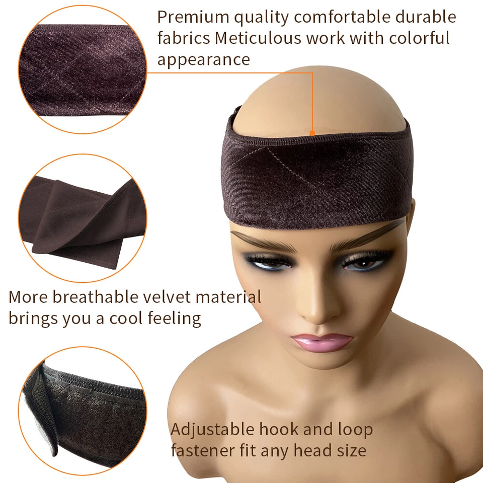 New Premium Collection Velvet Headband Accessories Wig Grip Black Begie Brown - Image 4 of 4