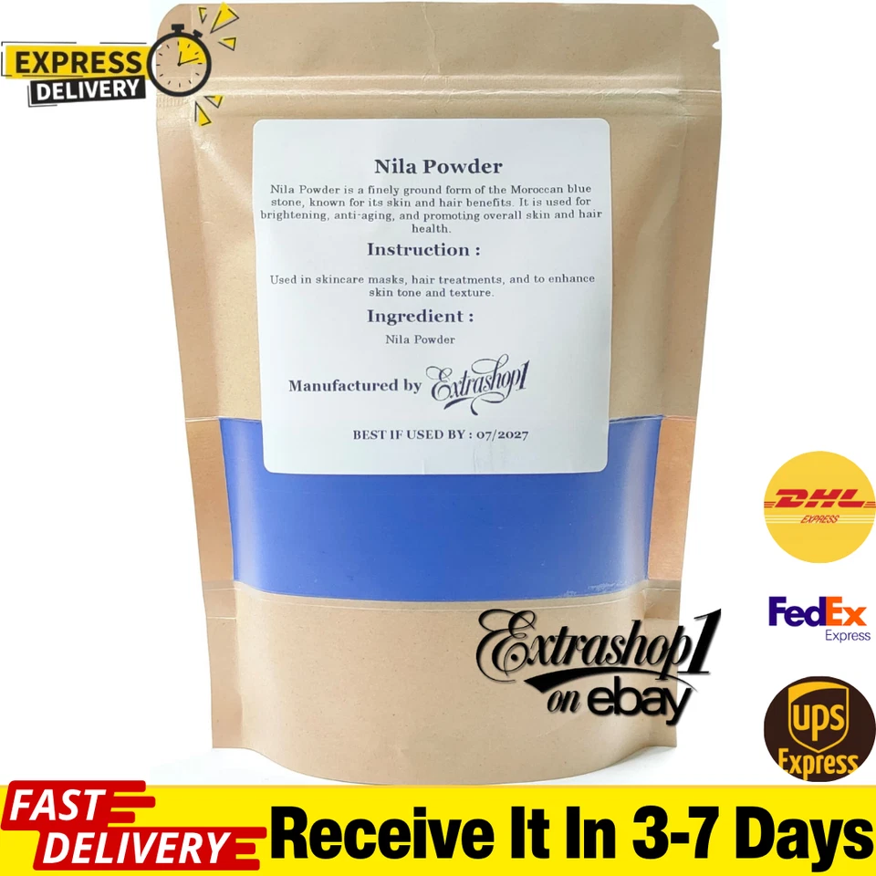 Blue Nila Powder Natural Whitening Skin & Face Care | 80-260g | نيلة مغربية حرة - Image 3 of 3