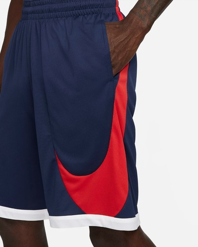 NWT Men NIKE Big Tall Dri-Fit Basketball HBR Shorts Navy Blue Red White - 第 2/4 張圖片