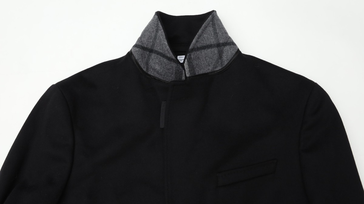 BURBERRY / Black Wool Hawkhurst Coat/コート/50/ウール/BLK Burberry Hawkhurst Tailored Black Wool & Cashmere Blend Coat Sz EU