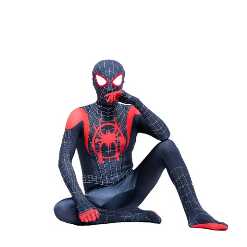 Adult Spiderman Into the Spider-Verse Miles Morales Cosplay Costume Jumpsuit New - Picture 4 of 4