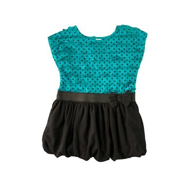 George Girls Infant Baby Size 18 months Green Ruffle Tiered top Black Bottom ski
