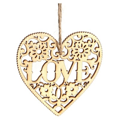 Hot 50Pcs Wooden Love Hearts Shapes Embellishments Heart Plain Craft JAUK