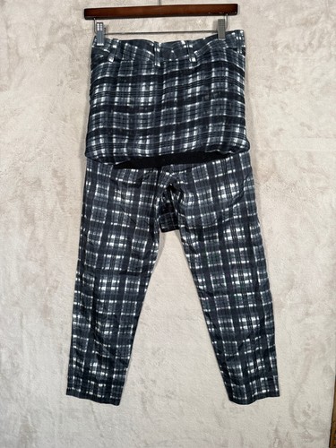 3.1 Phillip Lim Pants Womens Size 0 Plaid Front Tie SIlk - Picture 3 of 7