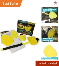 Extendable Window and Windshield Cleaning Tool - Reusable Microfiber Cloth - ...