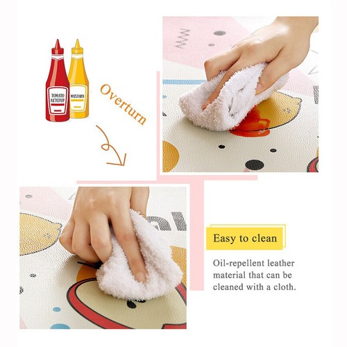 Cartoon Home Non-slip Waterproof And Oil-proof Strip PVC Leather Kitchen Mat - Picture 8 of 26
