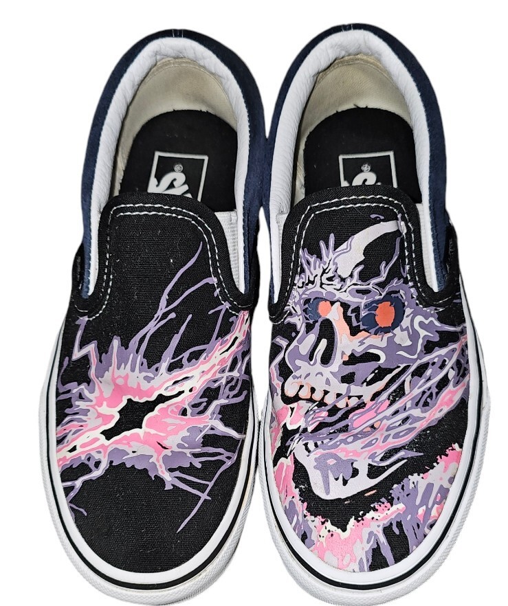 VANS Shoes Unisex M/4 & W/5.5 Classic Slip On Zap Dress Blue/Black Sneakers | eBay VANS Shoes Unisex M/4 & W/5.5 Classic Slip On Zap Dress Blue/Black Sneakers | eBay