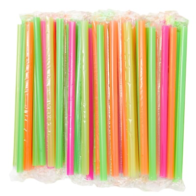 100 Pcs Plastic Disposable Straws for Boba, Jumbo Straws, 10''