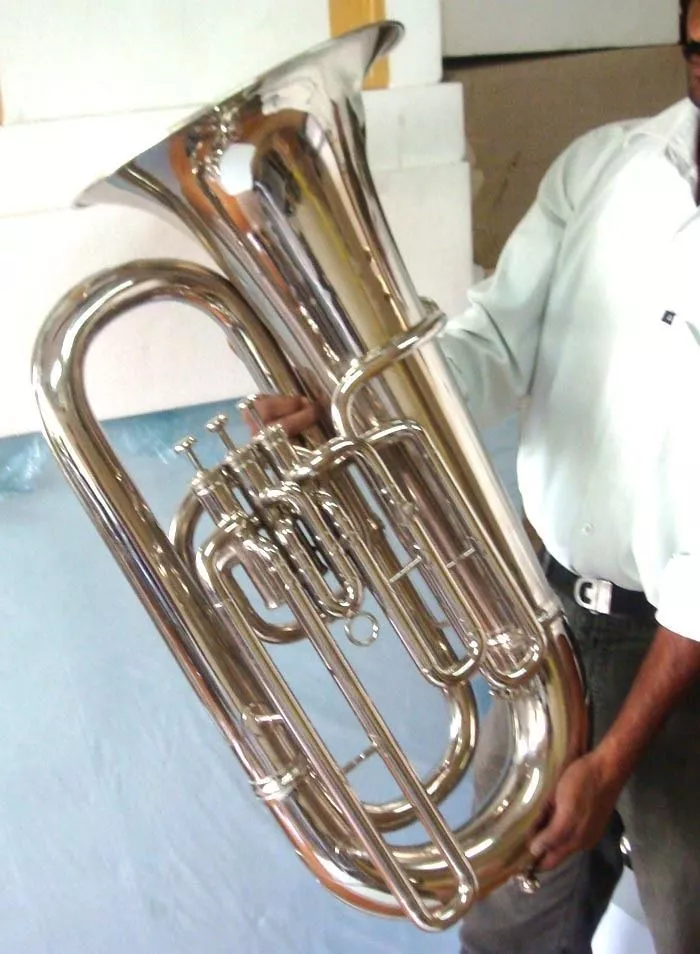 RARE VINTAGE ZWEISS Eb BASS TUBA IN CHROMED BRASS MOUTHPIECE