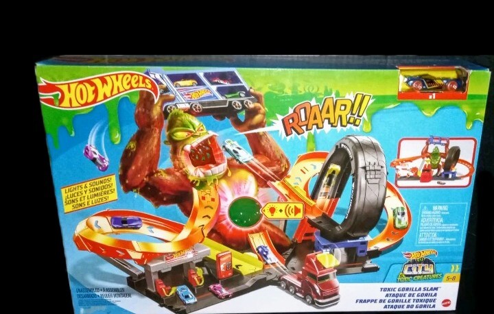 HOT Toxic Gorilla Slam Hot Wheels Gorilla Set Hot Wheels City