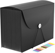 24 Pockets Expanding File Folders Accordian File Organizer Storage Box