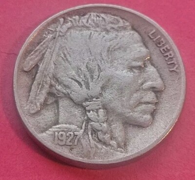 1927-S Buffalo Nickel Five Cent Coin VF  B03