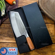 Kitchen Stainless Steel Asian Chef Knife Butcher Damascus Cleaver Chopping Meat