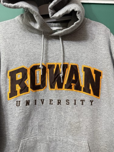 Mens Champion Hoodie Sweatshirt Top. Small. Grey. Rowan University. SKU 46074 - Picture 2 of 7