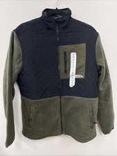 Eddie Bauer Mixed Media Fleece Jacket Size Small Green -NWT