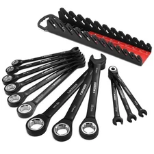 ARROW 12PCS Metric Ratcheting Wrench Set Anti-Slip 6-18mm Combination Ratchet US