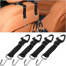 Car Seat Headrest Hooks, 4PCS Adjustable Hidden Clip Vehicle Hanging Holder