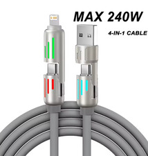 4-in-1 240W USB Type C Silicone Fast Charging...