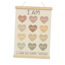 Nursery Kids Wall Decor, Preschool Classroom Decor, 16"L x 12"W I am kind