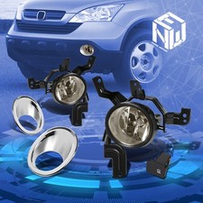 For 07-09 Honda CR-V CRV Smoked Lens Chrome Bezel Fog Lamps w/Switch Replacement