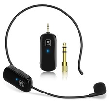 Wireless Microphone Headset, 2.4G Wireless Headset Mic and Handheld Mic 2 in ...