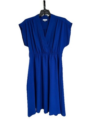 Calvin Klein womens DRESS royal cap sleeve BLUE designer sz 16 BRAND NEW $134 H1