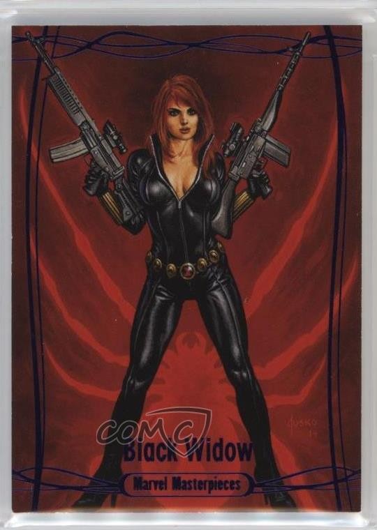 2016 Upper Deck Marvel Masterpieces Epic Purple 72/199 Black Widow #63 0s3