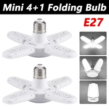 2X E27 LED Garage Light Bulb 60W Deformable Ceiling Fixture Lights Workshop Lamp