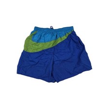 Vintage Nike Color Block Swoosh Swim Trunks Shorts White Tag Medium New