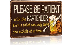 Funny Bar Sign-Please Be Patient With The Bartender-Retro Vintage Sign for Ba...