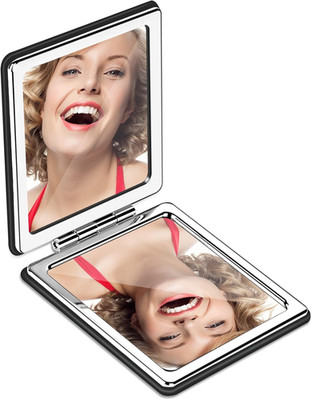 Compact Makeup Mirror for Pocket Purse Clutch, 1X/2X Magnifying Foldable Cosm...