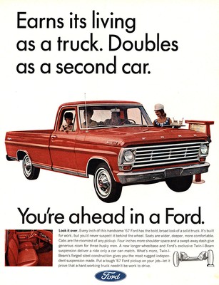 1967 Ford: Earns Its Living As a Truck Vintage Print Ad
