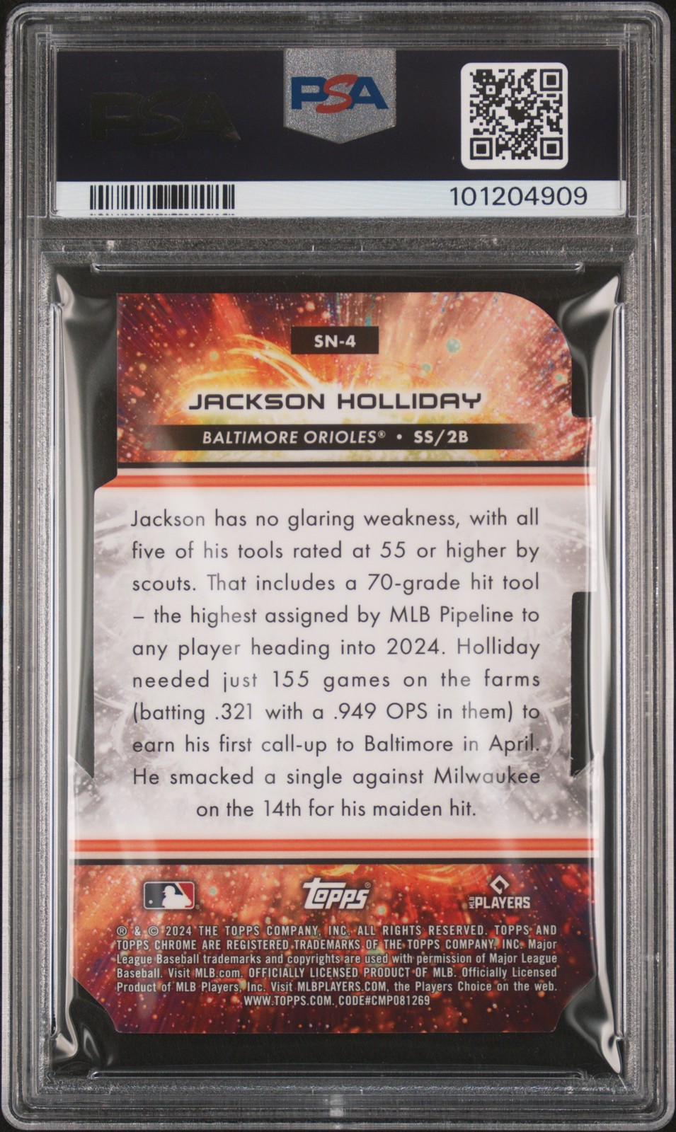 2024 Topps Cosmic Chrome Stella Nova #4 Jackson Holliday PSA 9 view 2