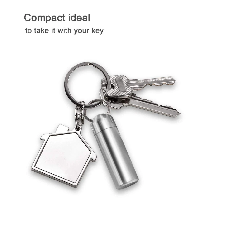 Waterproof Stainless Steel Pill Box Keychain for Travel and Camping - Image 4 of 4