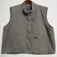 Forge Workwear Men?s Vest Sherpa Lined Gray Canvas Zip Pockets XXL