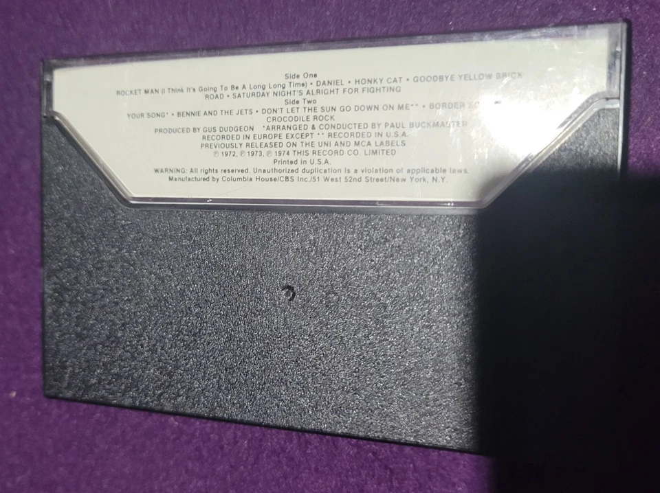 Elton John Greatest Hits Cassette Tape 1974 70s Pop Classical Rock Tested - Image 2 of 4